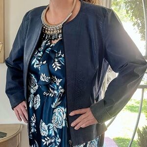 Alfani Women's Dark Blue Bomber Jacket